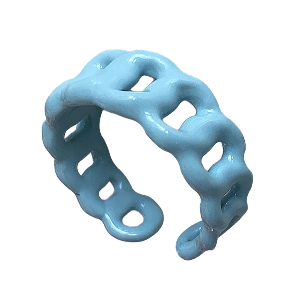 

VG 6YM New Fashion Multicolor Dripping Oil Adjustable Rings Simple Design Cute Resizeable Rings For Women PARTY Jewelry