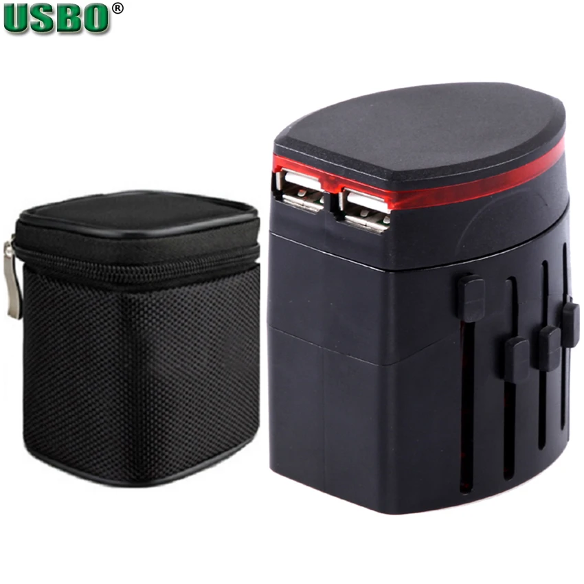 Универсальный адаптер с 2 USB портами 5 В 1 А для путешествий|Адаптеры розеток| |