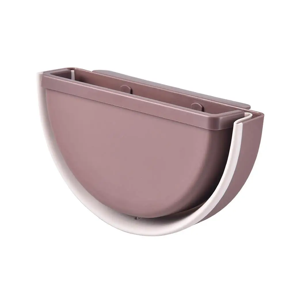 Semi-circular Folding Trash Bin Kitchen Hanging Can Mini Large Capacity Wall Lazy Storage Box | Дом и сад