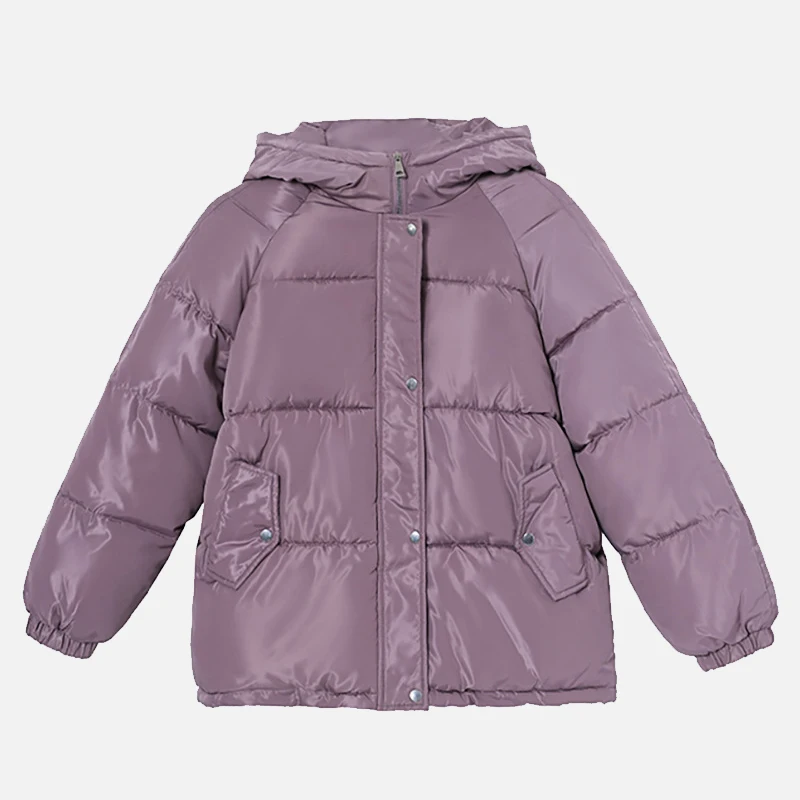 

Winter Hooded Padded Women's Parkas Coats Thicken Long Sleeve Zipper Pocket Female Jackets 2021 Drawstring Loose Ladies Coat