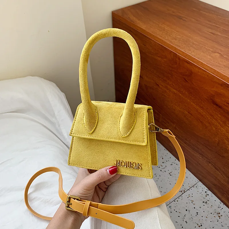 Suede Yellow Женская мини-сумка-тоут, новинка, крокодиловый узор, флип-сумка через плечо, женская простая сумка на плечо, маленькая квадратная женская сумка - Цвет: Suede Yellow