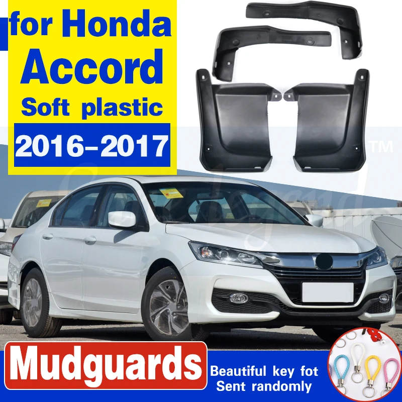 

Wholesale 4PCS Black Plastic Car Front Rear Fender Mud Flaps Mudguards Splash Guards Set For Honda Accord 2016 2017 mudguards