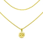Ожерелье AILIN мужское и женское, на заказ, с надписью, монограмма, ожерелье, старое, английское, двухстороннее, гравированное, длинная цепь, ожерелье двойного использования
