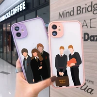 remazy weasley twins draco malfoy phone case for iphone 12 11 pro xs max se 20 7 xr x 8 plus transparent hard cover matte coque
