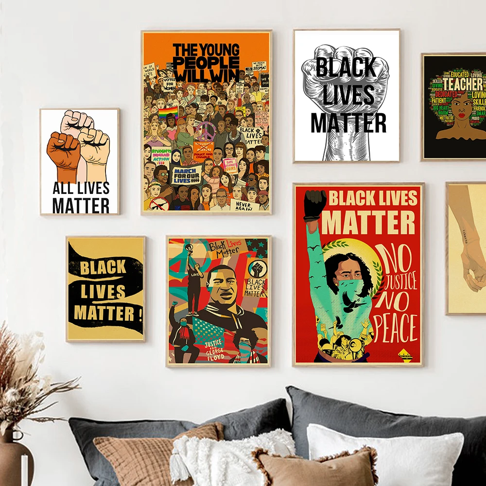 

Vintage Black Lives Matter Poster Feminism Art Painting Inspirational Prints Wall Canvas Pictures Cafe Bar Home Room Decoration