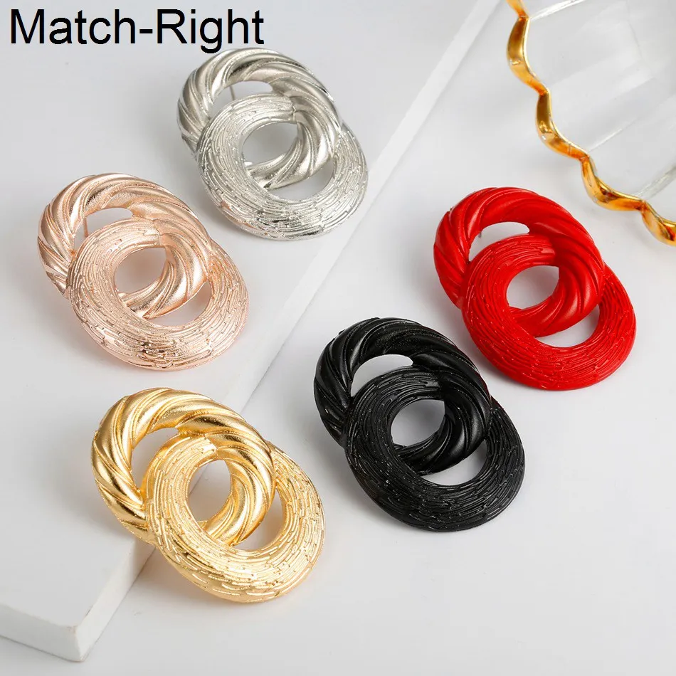 Женские массивные серьги Match Right большие золотистые/Серебристые/цветные круглые