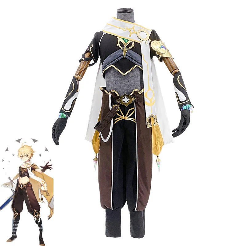 

Game Genshin Impact Traveler Aether K.K Cosplay Costume Anime Fancy Outfits Full Set Halloween Carnival Uniforms Custom Made