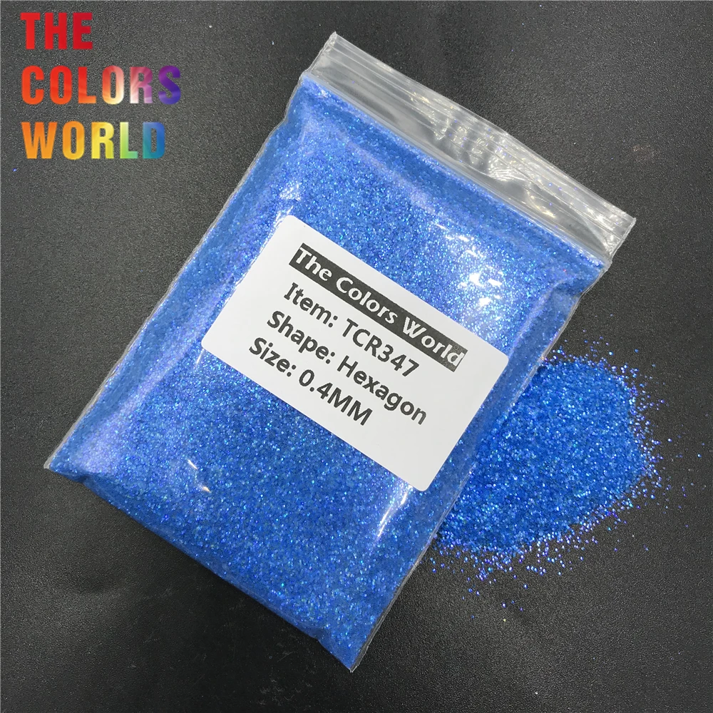 TCR347 переливчатая Радуга небесно-голубого цвета Шестигранная форма ногтей для УФ