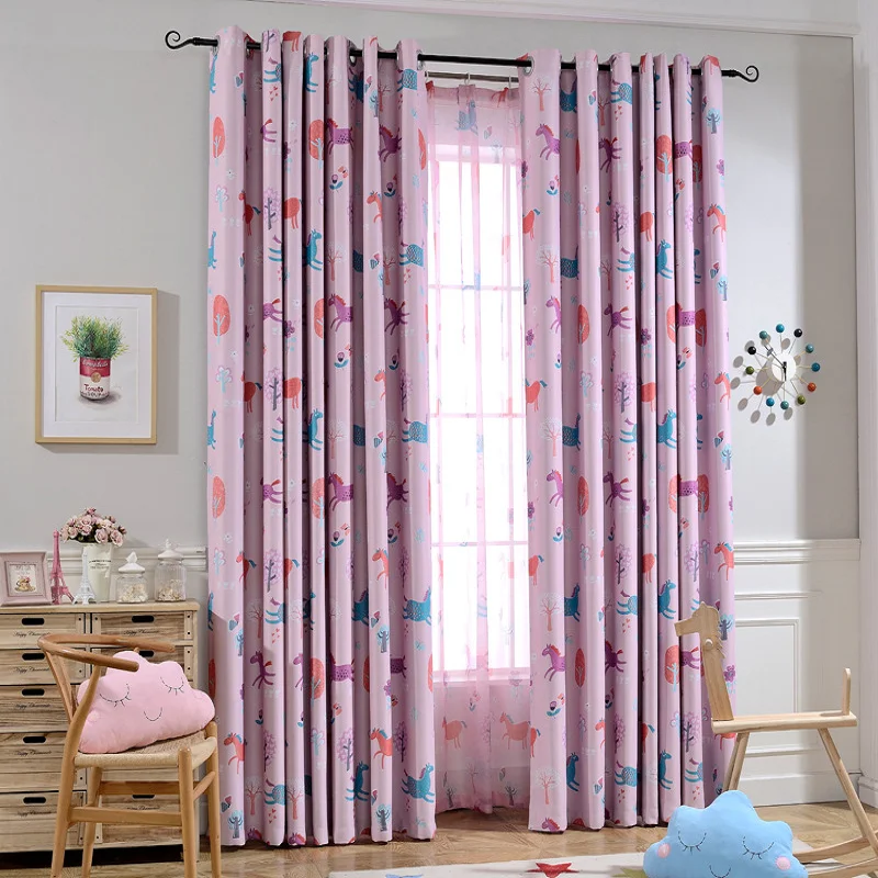 

New Cartoon Cute Children's Room Bay Window Curtains Bedroom Curtains Bedroom Curtains Stylish Simplicity