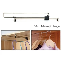 pull out rail extending rack space saving wardrobe cabinet hanger clothes towels organizer storage sliding bar holder
