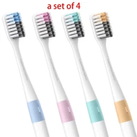 4pcs family deep cleaning tooth brush soft sandwich beaded wire bristles toothbrushes oral hygiene care with one travel box