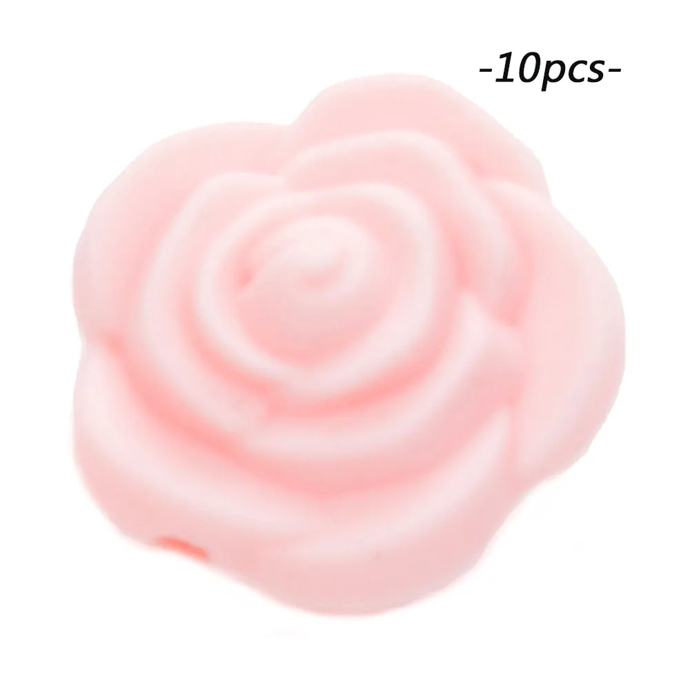 rose quartz LOFCA 10 шт Силиконовые Бусины розы пищевой силиконовый продукт для детей для изготовления ювелирных изделий Детская Соска-подвеска BPA бесплатные игрушки - Цвет: rose quartz