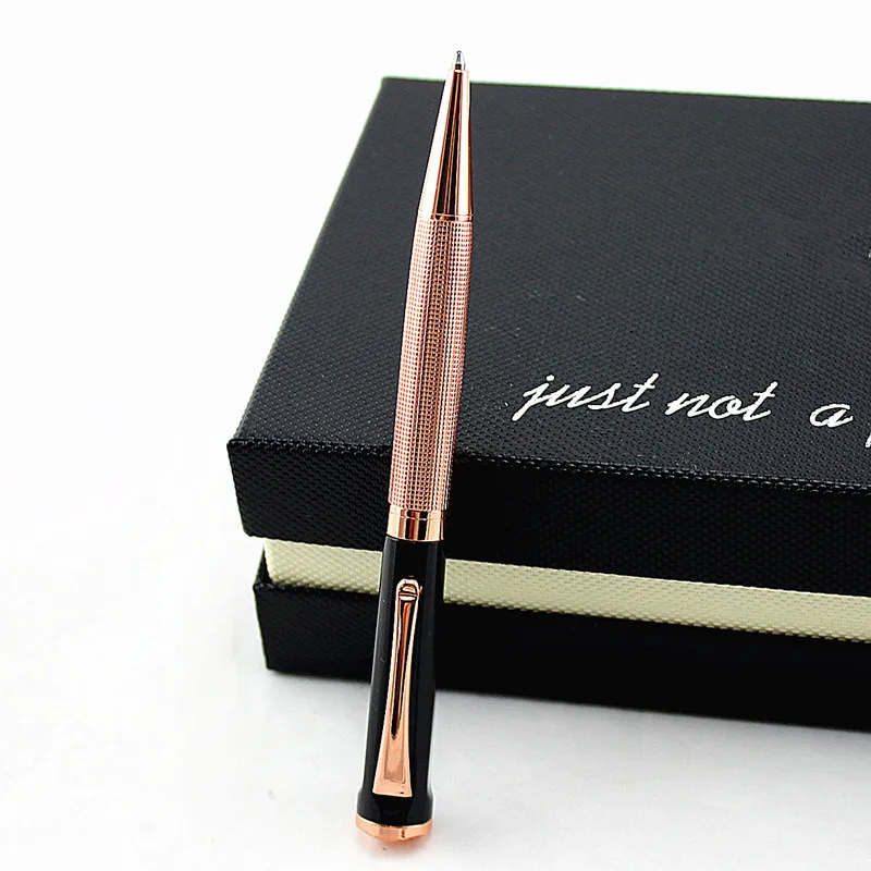 

high quality business metal ballpoint pen gift box simple rotation 0.7mm pen office stationery gift luxury hotel writing pen