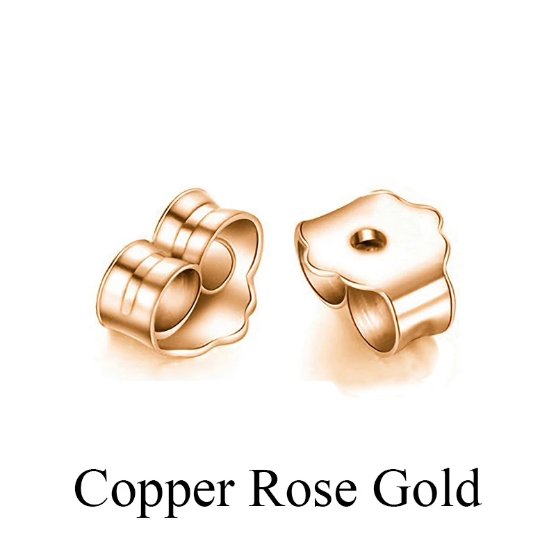 Rose Gold Copper1 Серьги с застежками, 925 пробы, серебро, Бабочка, задняя сторона, для женщин, ювелирные изделия, белое и розовое золото, застежка-стойка, 10 пар/лот - Цвет: Rose Gold Copper1
