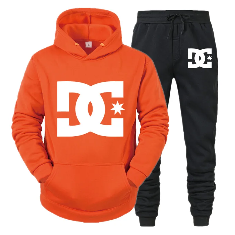 

New men's letter element printed sports suit, cotton polyester drawstring leisure sports fashion autumn and winter Pullover