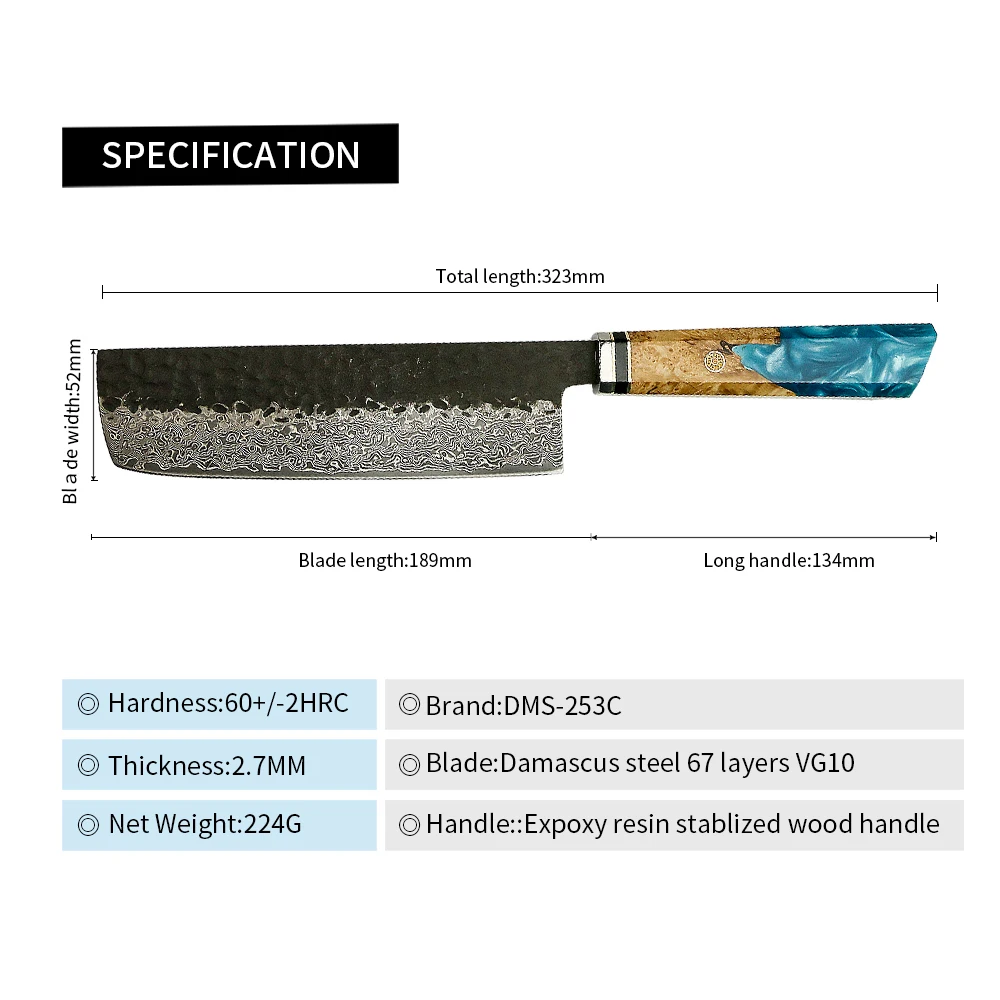 Набор ножей из янтарной кованой стали VG10 многофункциональные инструменты для