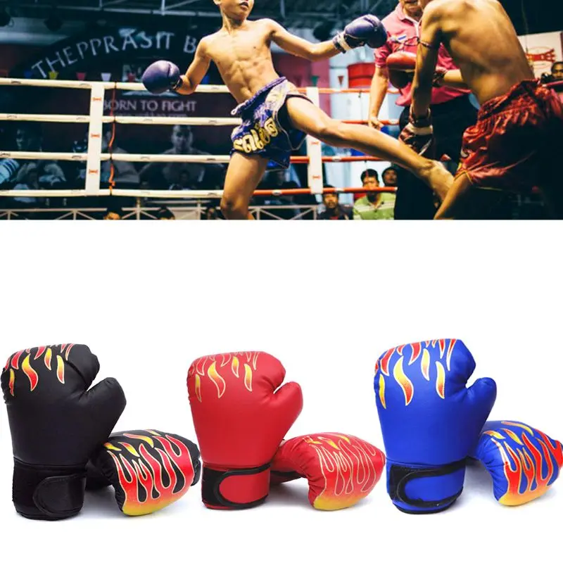 Модные детские дышащие перчатки из искусственной кожи Детские Боксерские для