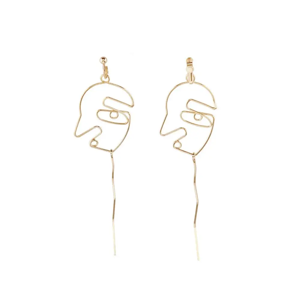 Уникальный дизайн простые серебряные золотые Висячие серьги для женщин