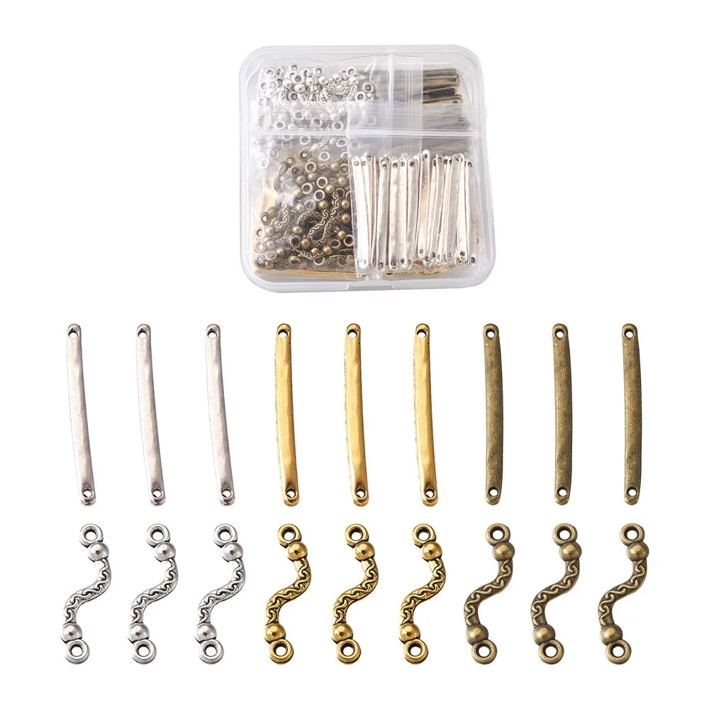 

Соединители прямоугольные в тибетском стиле для ювелирных изделий, браслетов, ожерелий, разноцветные, 180 шт./кор.