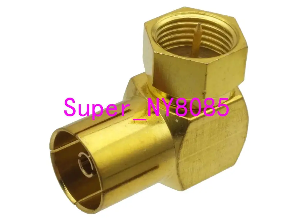 1pce адаптер F ТВ штекер к IEC PAL DVB T гнездовой разъем правый угол RF коаксиальный|plug