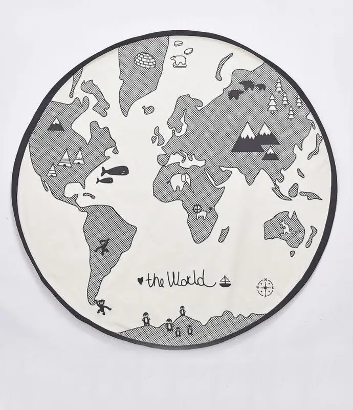 Карта мира Хлопковое одеяло для ползания напольный ковер детские игровые