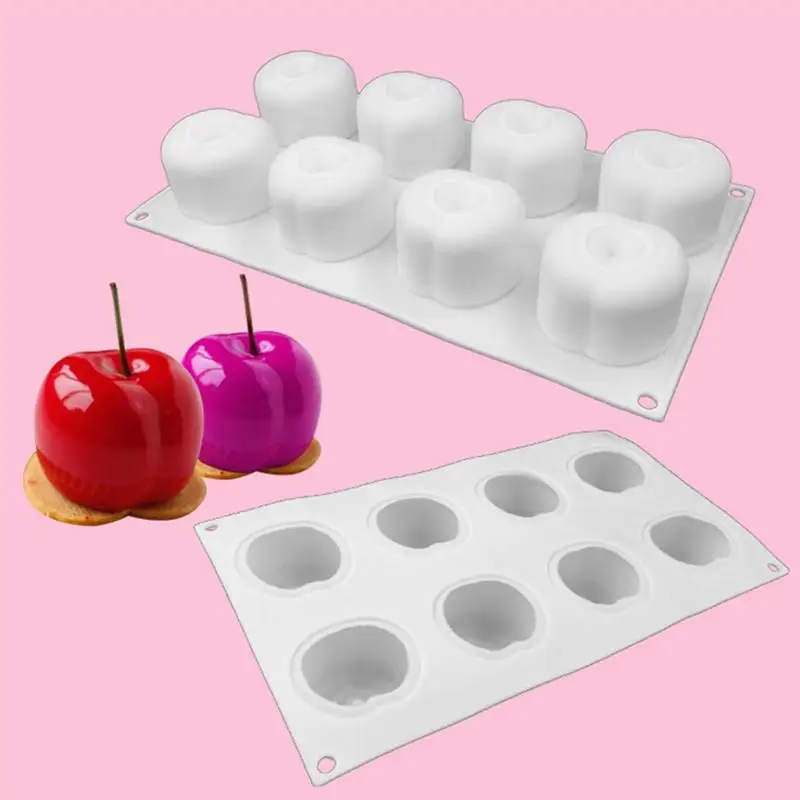 

Silicone Mold 8 Cavities DIY Chocolate Decor Molds Creative Cherry Shaped Mousse Cake Molds Pudding Jelly Fondant Making Moulds