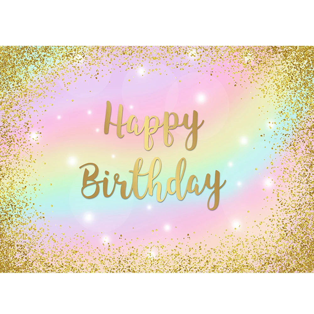 Sensfun Beautiful Sweet Girls Birthday Party Backdorp Rainbow Color Gold Glitter Bokeh Kids Newborn Baby Shower Background | Электроника
