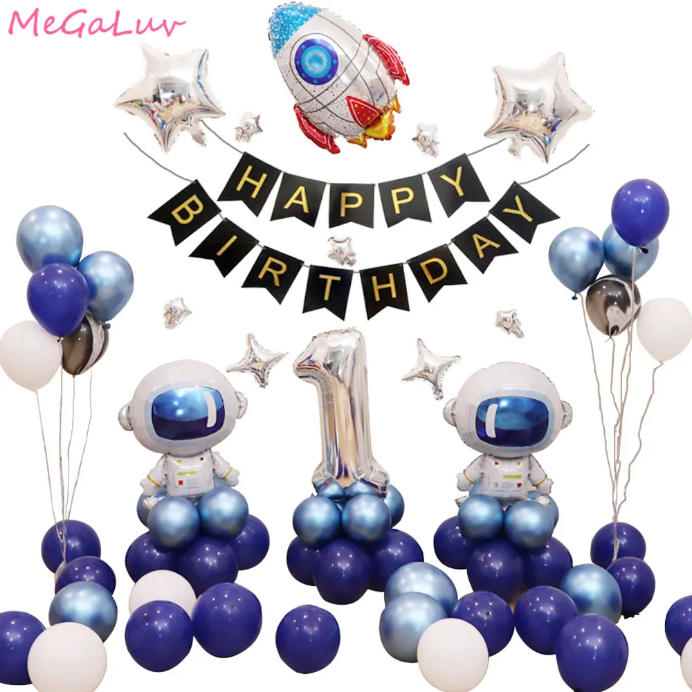 

Outer Space Party Decor Astronaut Rocket Foil Balloons Galaxy Theme Party Boy Kids Hppy Birthday Party Favors Helium Globals