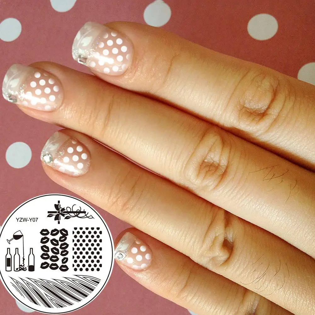 Снежинка Рождество маникюрный шаблон штамп цветок лоза листок Розы Цветок