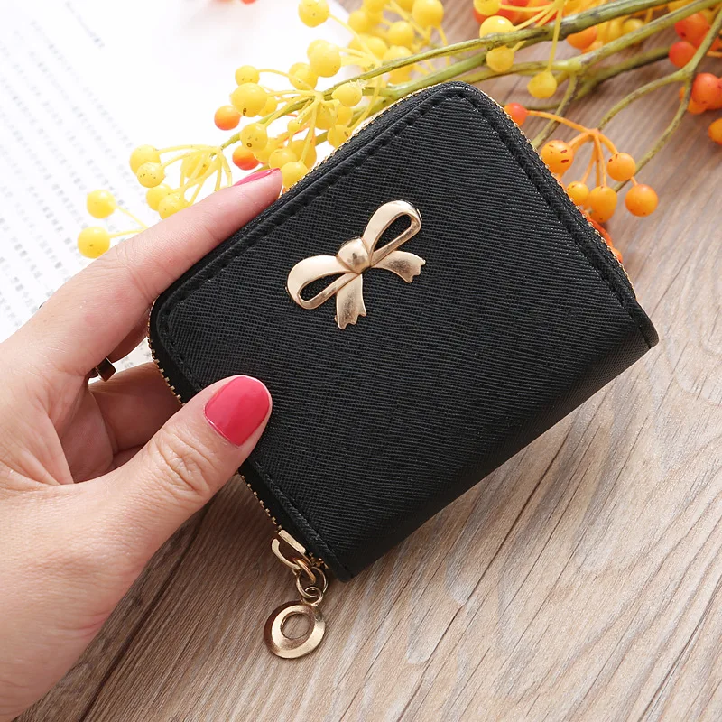 

Korean Version Short Bow Purse Lady Purse Coin Bag Candy Colored Small Square Bag