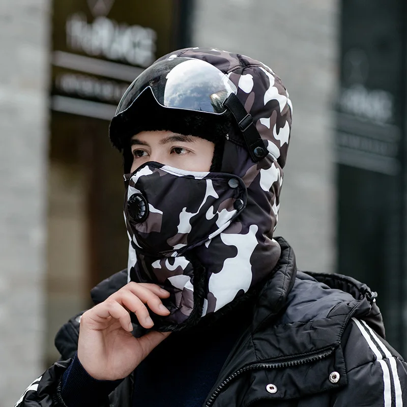 Осенне-зимние камуфляжные теплые шапки шарф для мужчин и женщин ветрозащитные