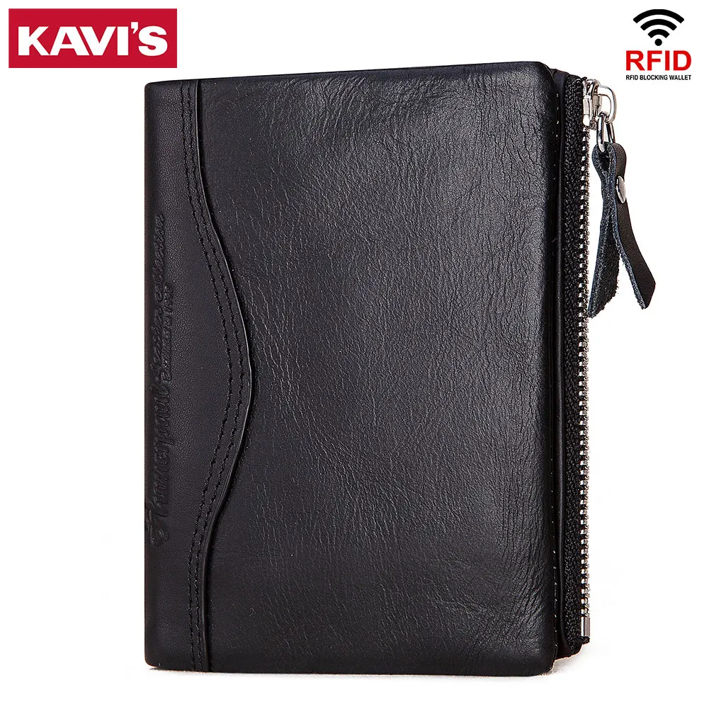 Кошелек KAVIS мужской/женский короткий бумажник на молнии клатч защелке для мелочи