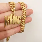 4 мм цепочка Персонализированная на заказ смелое имя ожерелья для женщин мужчин Панк ювелирные изделия из нержавеющей стали письмо ожерелье табличка колье