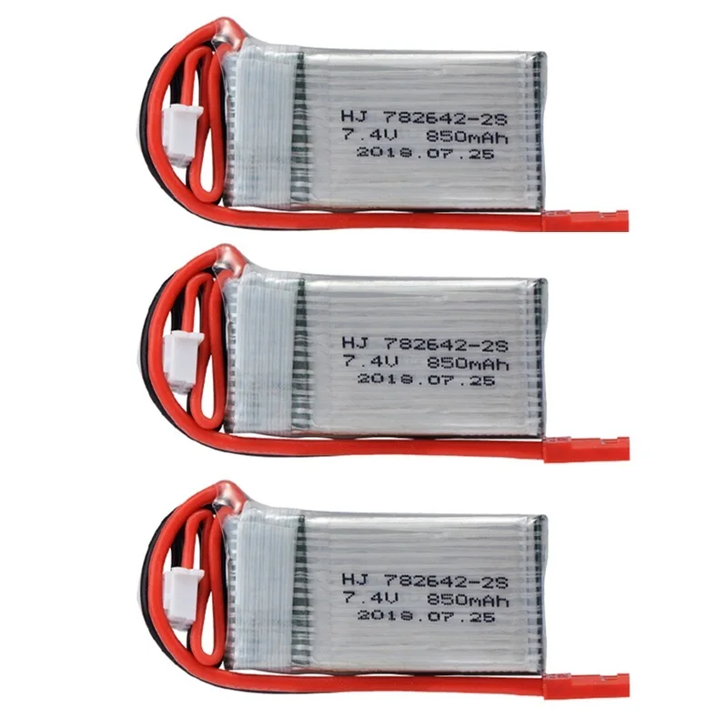 

1/2/3/5PCS 7.4V 850MAH 782642 lithium battery for RC Quadcopter Helicopter Spare Parts for 7.4v drone battery
