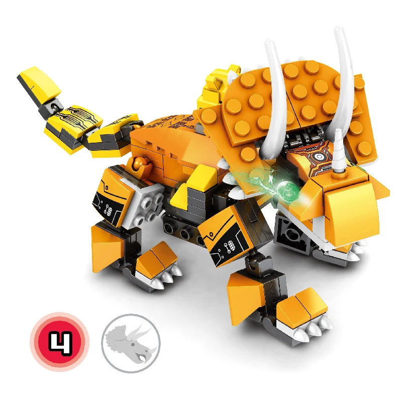 

4in1 Jurassic Dino world Tyrannosaurus Rex Velociraptor Stegosaurus Mecha Building Kits Bolcks Dinosaur figures kids Toys gifts