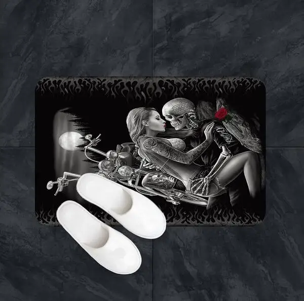 

ront door mat bathroom mat/ soft warm strong water absorption The Skull A carpet with anti-slip back