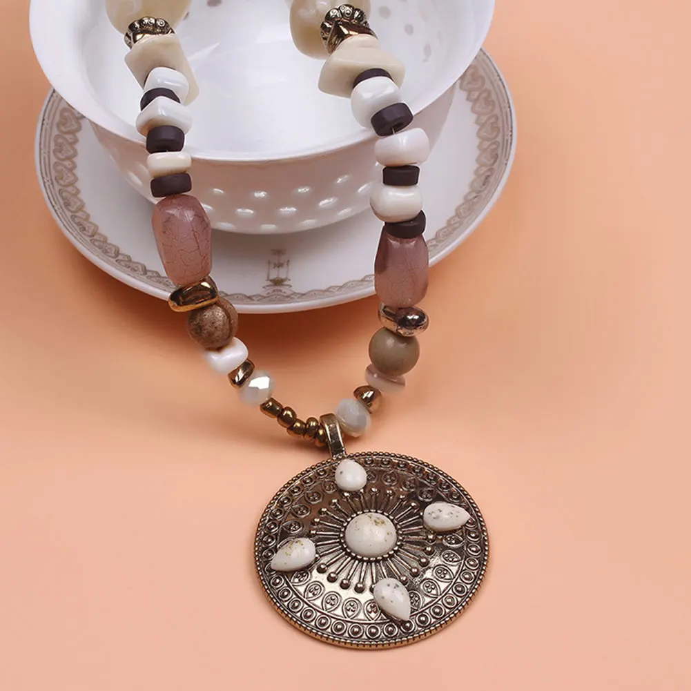 Богемное женское ожерелье из смолы деревянные бусины подвеска на длинной