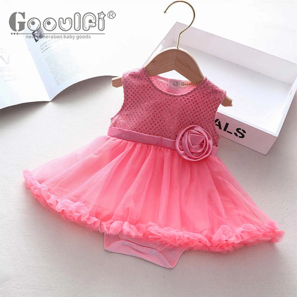 

Gooulfi Summer Dresses for Baby Girl Sleeveless Cute Cotton Baby Dress Party Floral Mesh Princess Dress for Newborn Baby Girl