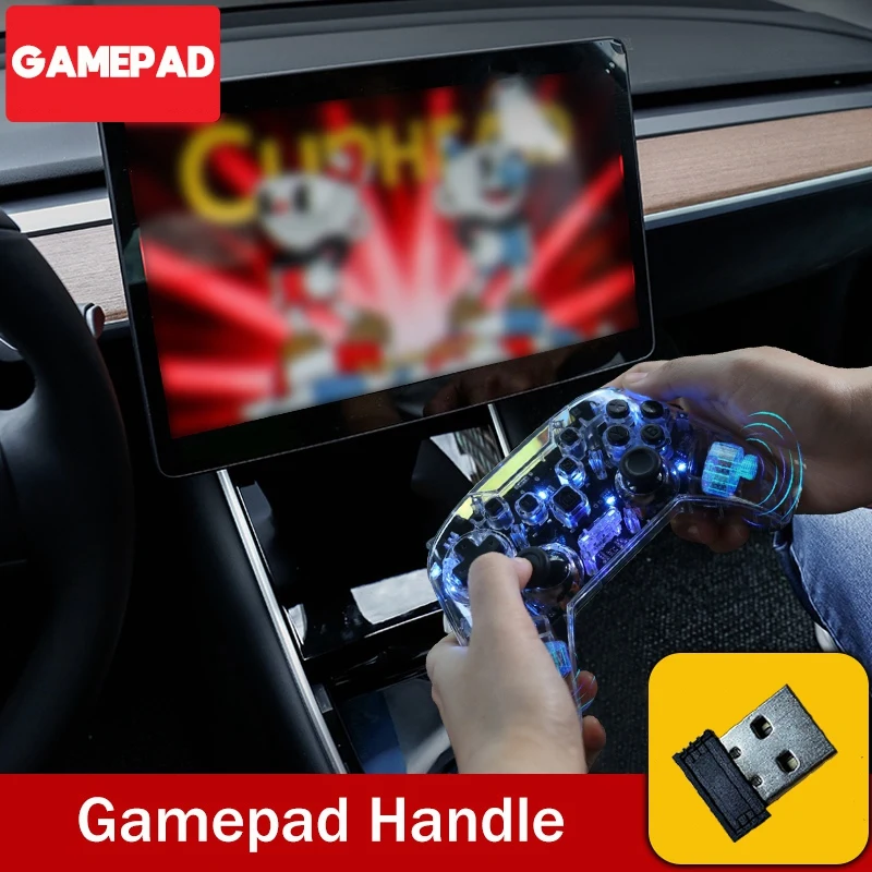 

For Tesla Screen Controller Gamepad, Bluetooth Wireless Controller Joystick for PC Window PS3, with Dual-Vibration