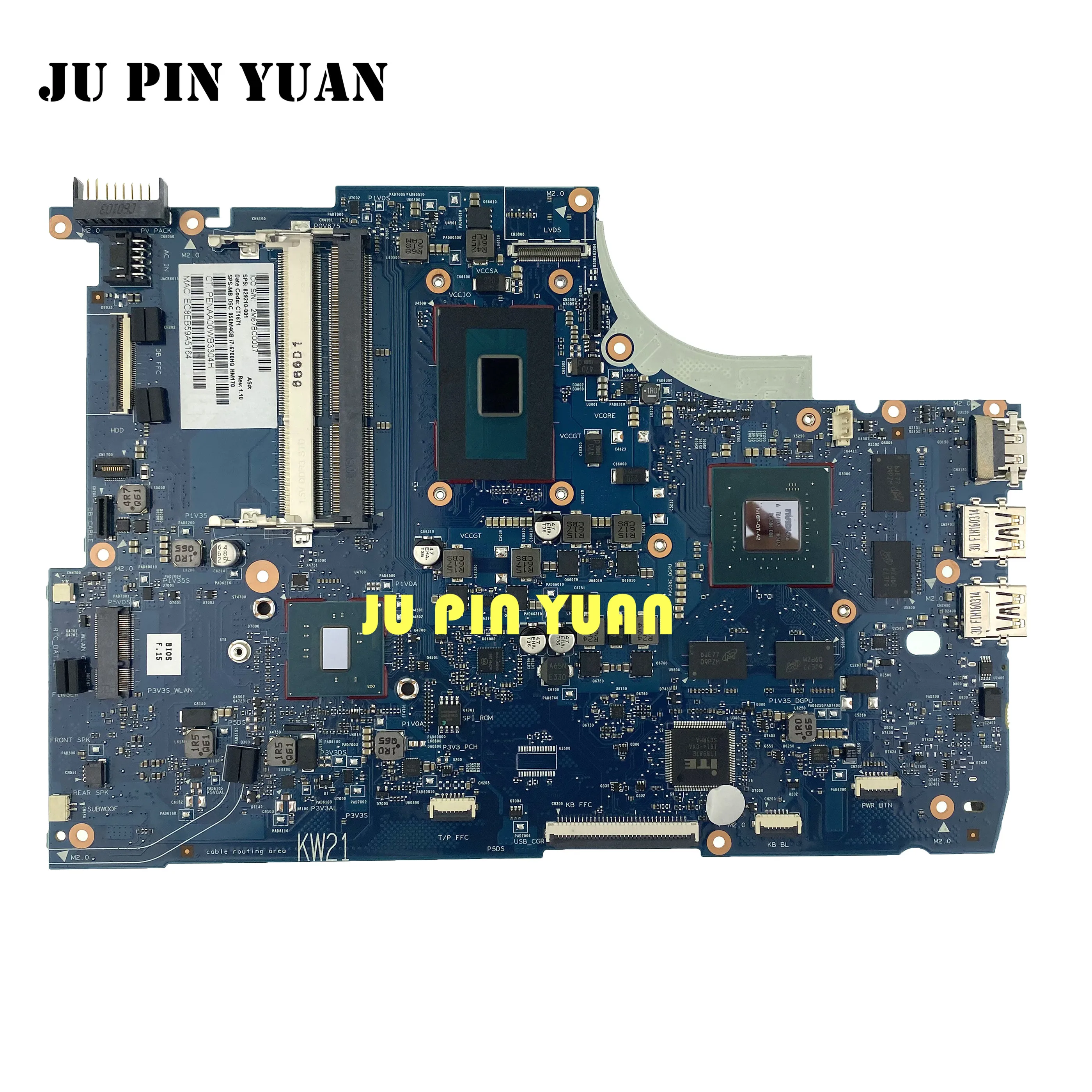 

829210-001 829210-501 829210-601 For HP ENVY 15T-Q400 15-Q Laptop Motherboard with I7-6700HQ 100% Fully Tested