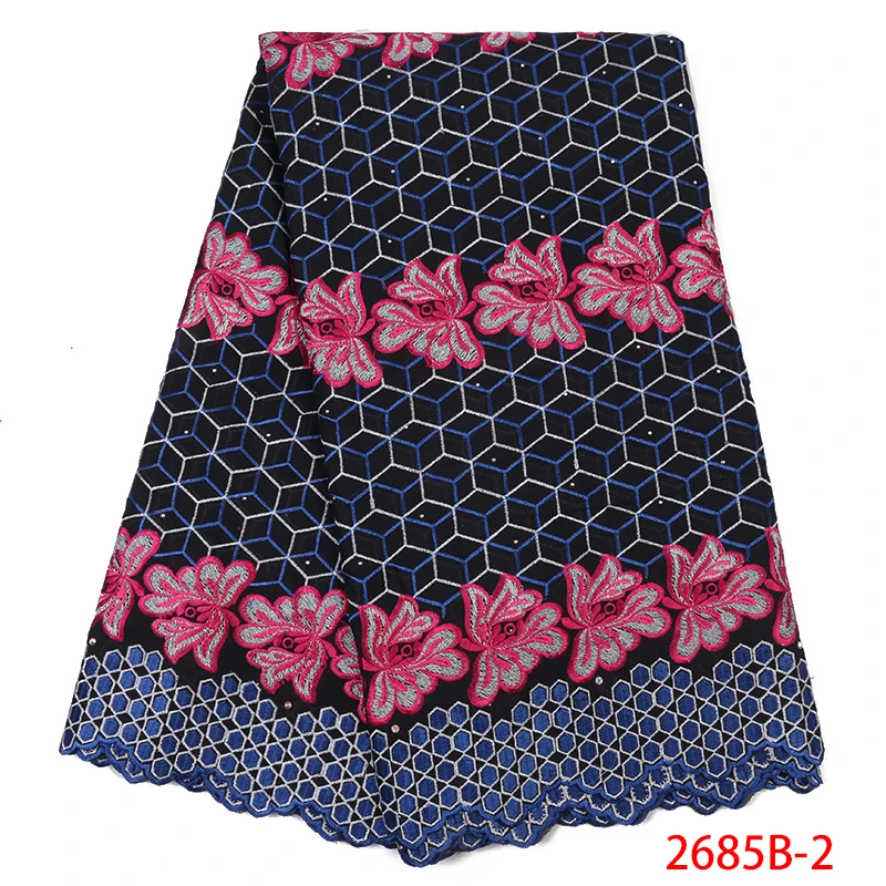 

Cotton Lace Fabric Swiss Voile Embroidered Tulle Mesh Indian Georges Latest Design Flower African Dry Lace AMY2685B