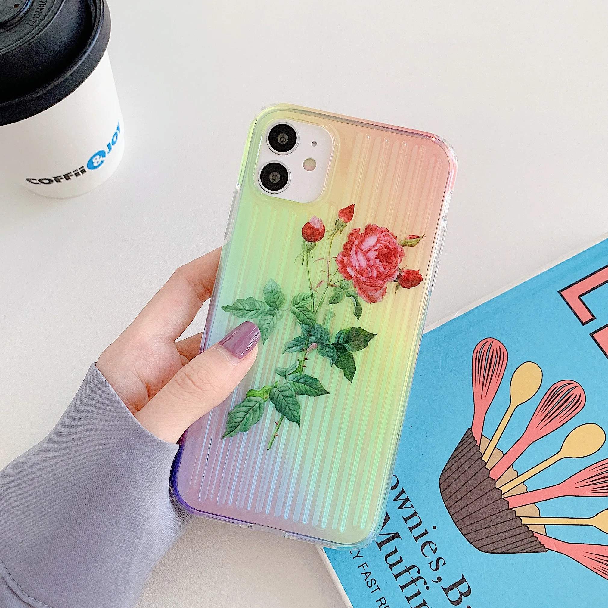 Блестящий чехол с градиентными цветами для телефона iPhone 7 8 Plus 10 11 Pro Max X XR Xs SE 2020