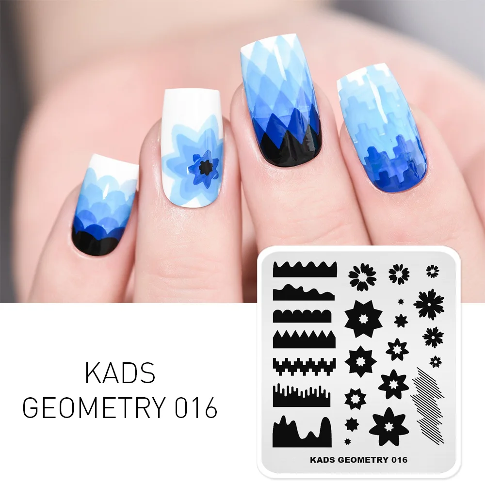 GEOMETRY 016 Дизайн ногтей штамп шаблон 23 дизайна ногтей штамповки пластины цветок Снежинка Хаски трафареты изображений для маникюра ногтей DIY инструменты красоты - Цвет: GEOMETRY 016