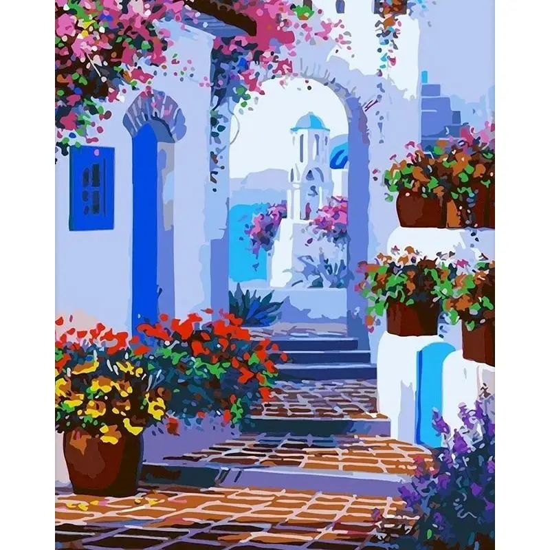 

GATYZTORY 40x50cm Frame Painting By Numbers Island Scenery Oil Picture Handmade DIY Gift Home Living Room Wall Artworks