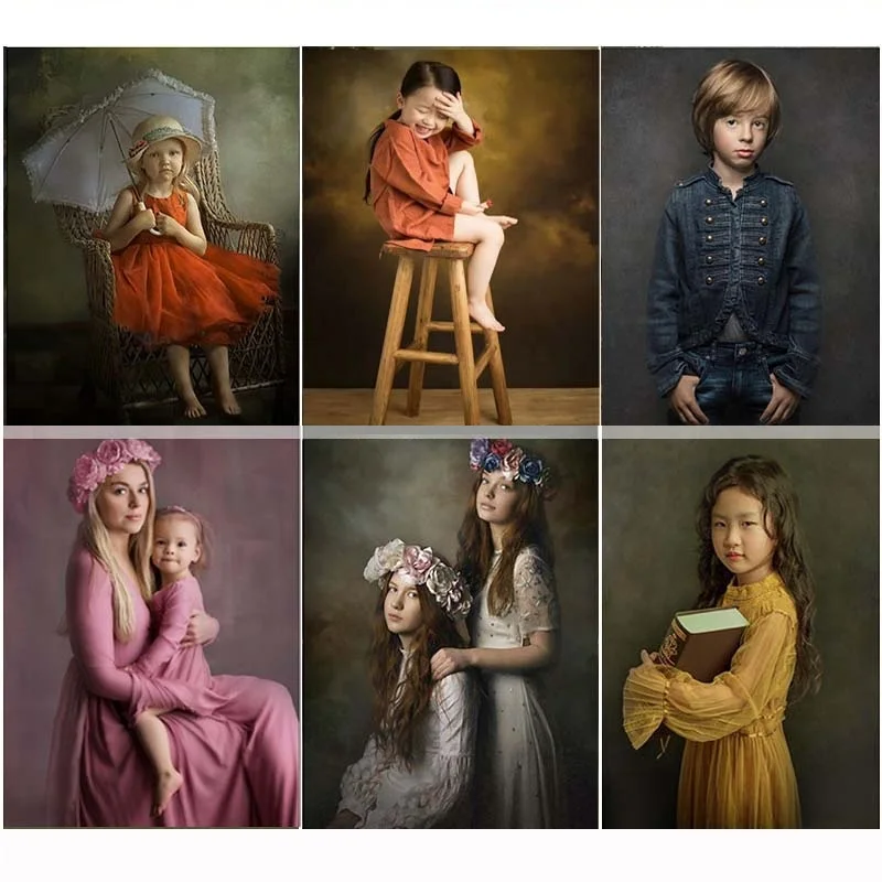 

Grunge Solid Wall Oil painting Self Portrait Wedding Baby Photography Background Customized Photographic Backdrops Photo Studio