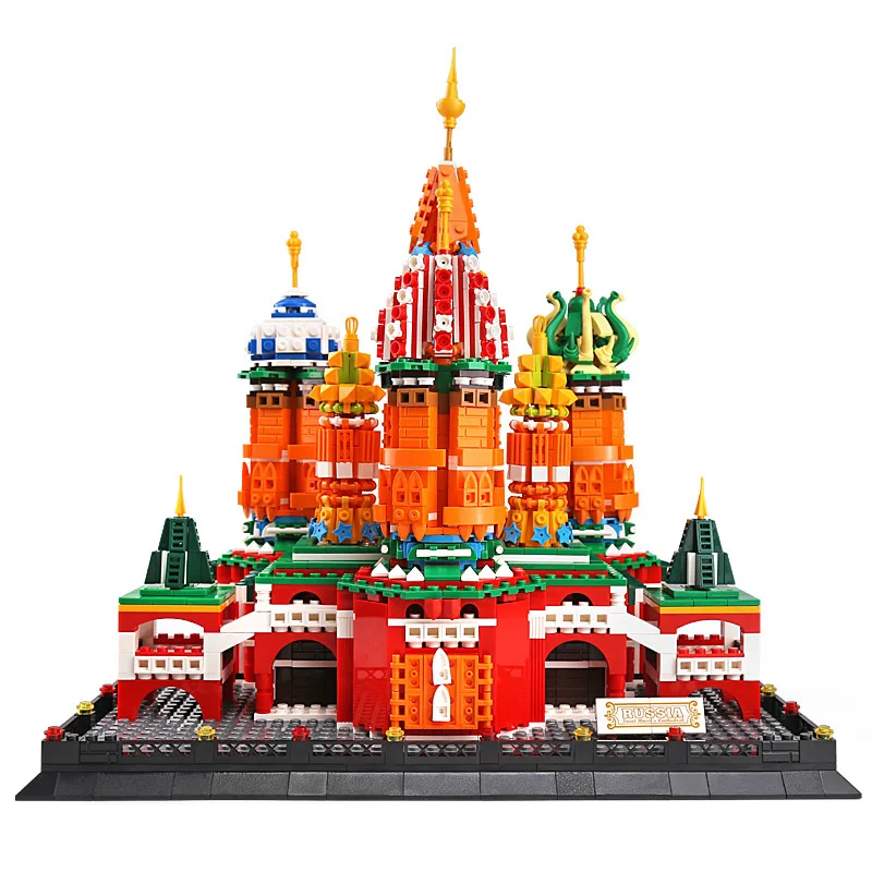 

QUNLONG City Buildings Russia Cathedral Architecture Building Blocks City Street View Church House Bricks Educational Kids Toys