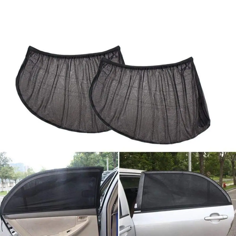2 Pack Summer Car Rear Side Back Window UV Protection Sun Shade Anti-mosquito Net Mesh Curtain For Sedan 100*55cm 40*20" | Автомобили