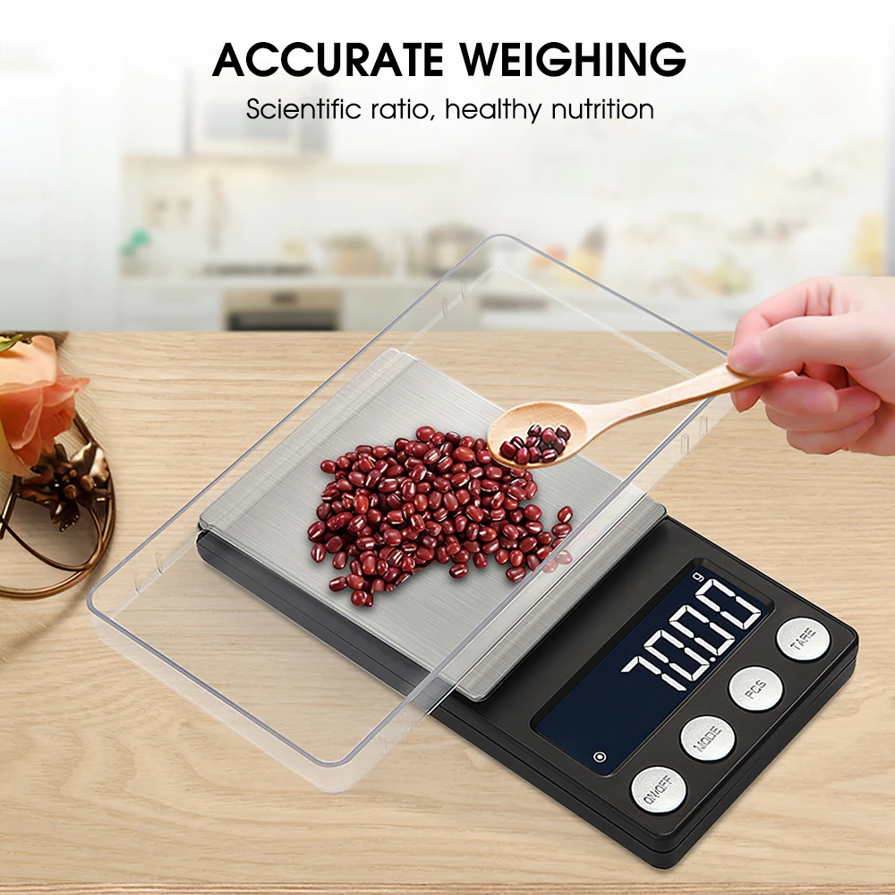 Весы электронные из нержавеющей стали портативные с ЖК-дисплеем 1 кг/0 г - купить