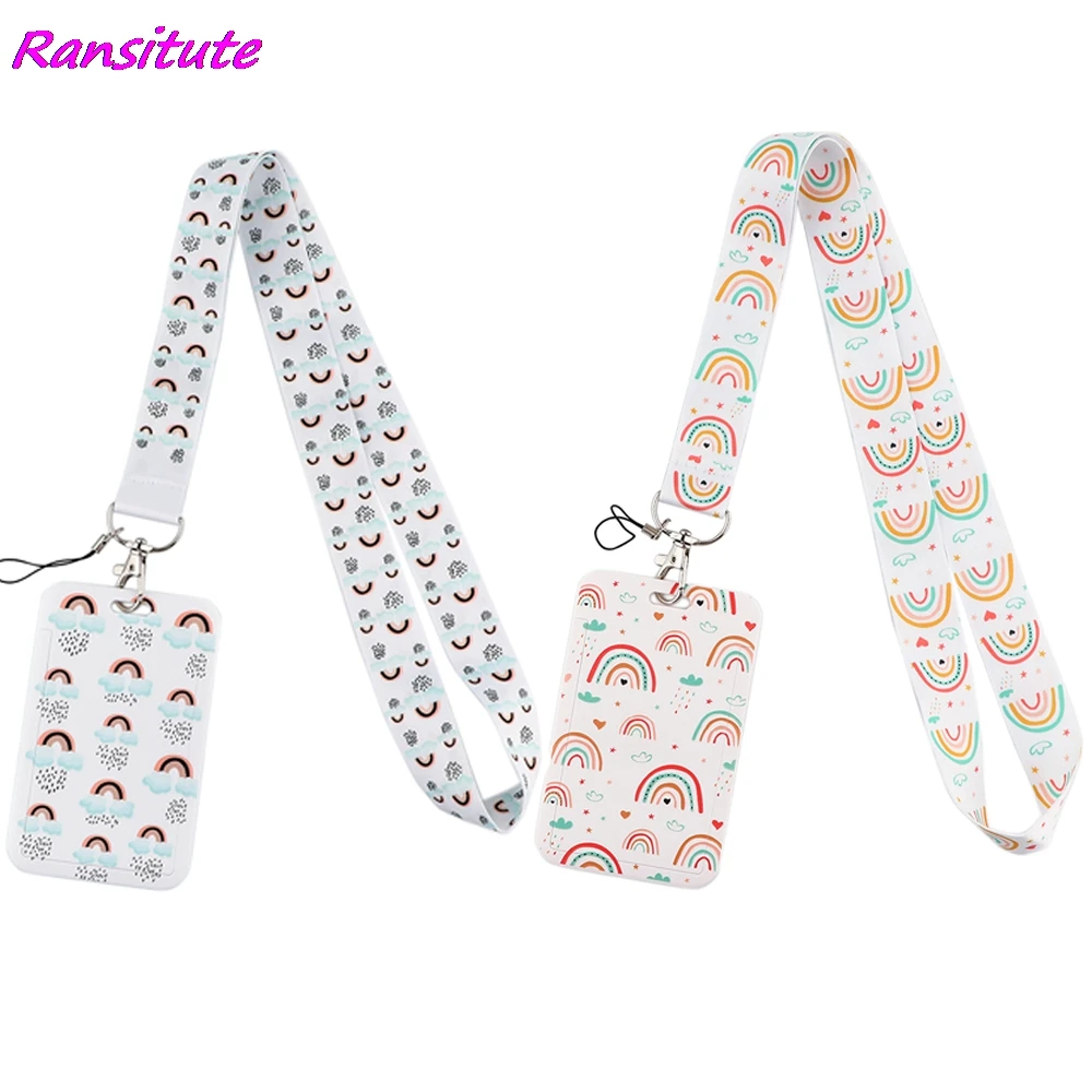 

Радужный креативный шнурок для самостоятельного творчества rancirte R1831, держатель для кредитных карт, бейдж для студентов, женщин, для путешес...