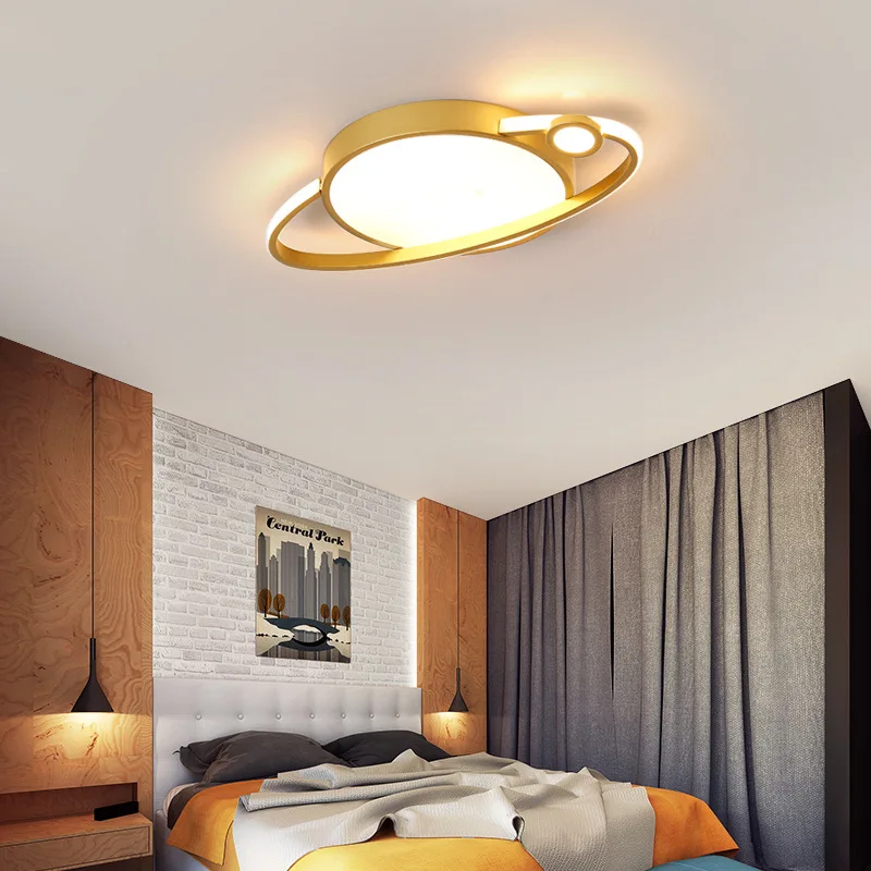 

Современная Минималистичная золотистая круглая потолочная Светодиодная лампа в скандинавском стиле, креативный индивидуальный теплый по...